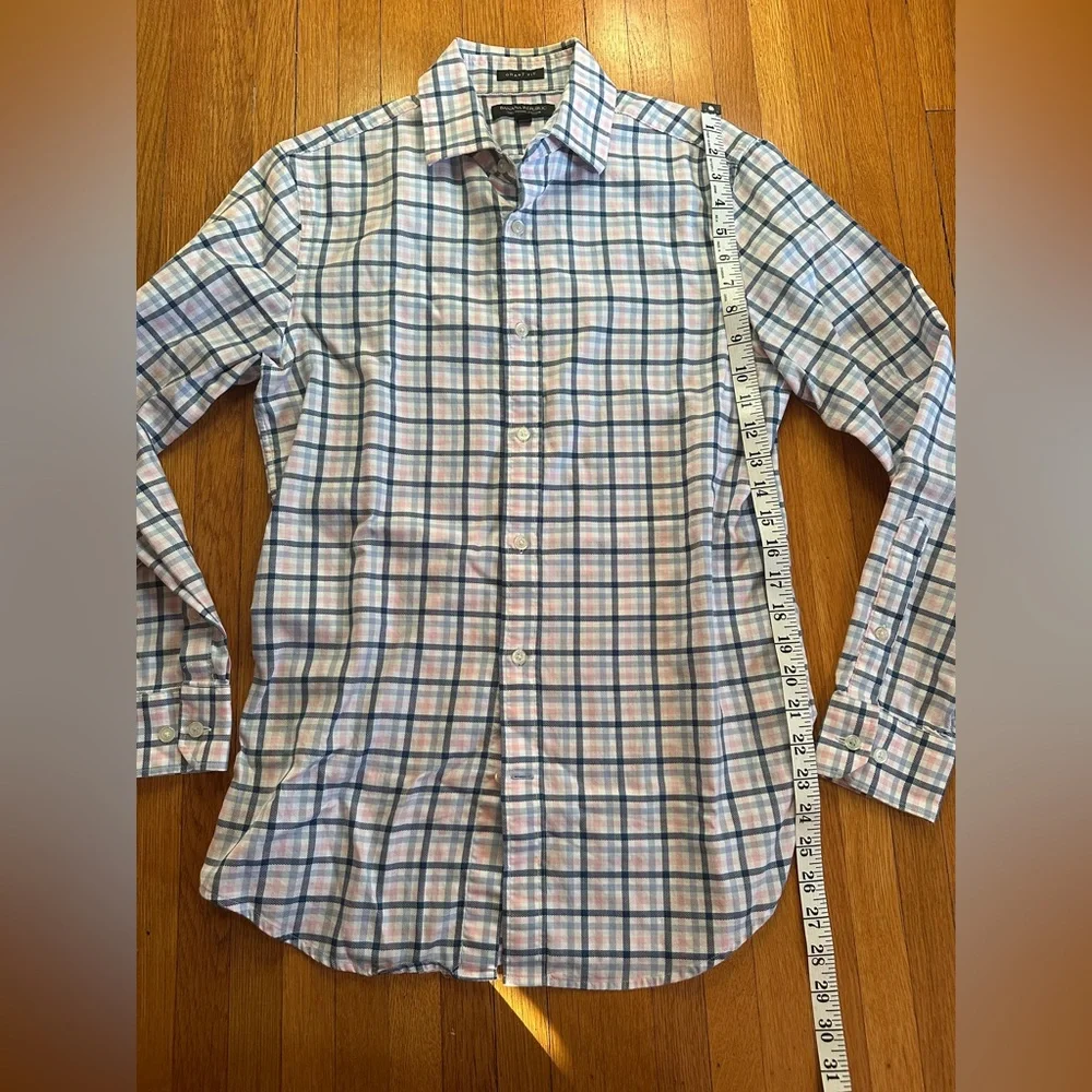 Banana Republic Grant Fit Slim Cotton Pink & Blue Button Down, Size S